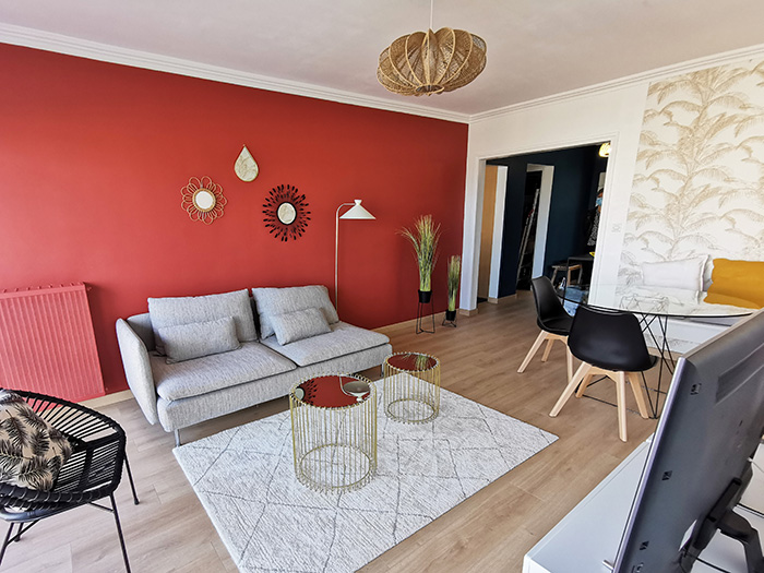 Home Shake - réalisations - Made in Marocco - appartement de standing destiné à la colocation - pièce de vie